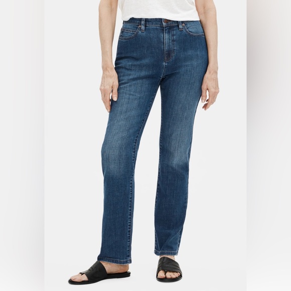 Eileen Fisher Dark Wash Straight Leg Cotton Organic Casual Jeans. Size: 4 - Picture 13 of 13